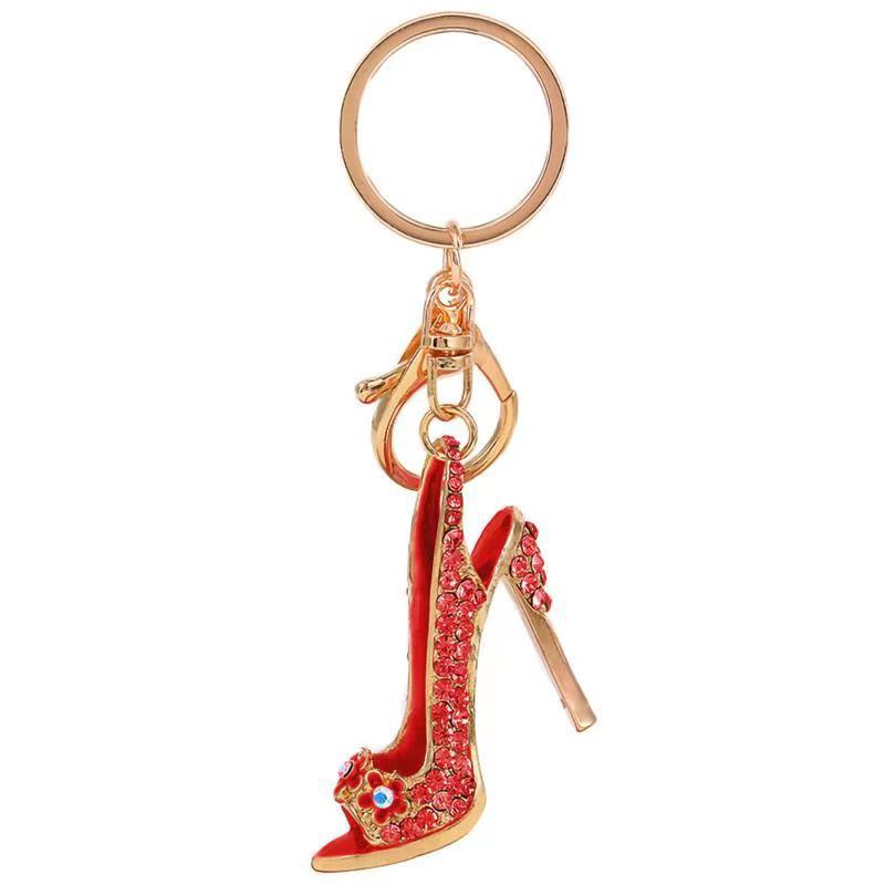 Wholesale Zinc Alloy High Heels Rhinestone Keychain
